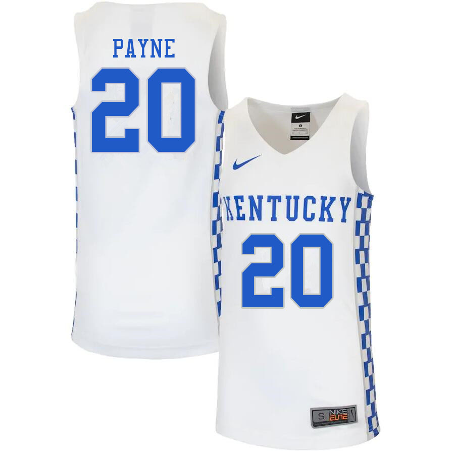 Men #20 Zan Payne Kentucky Wildcats College Basketball Jerseys Sale-White